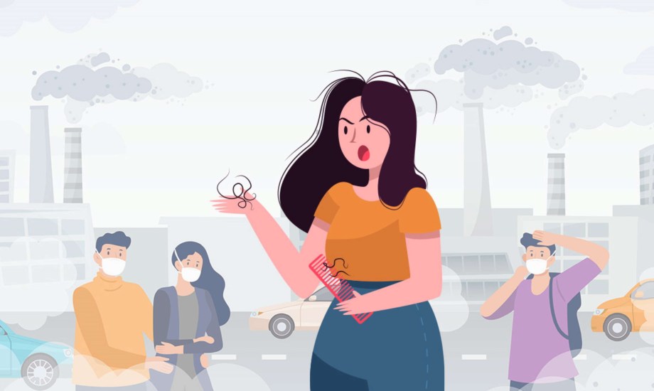 تأثير التلوث على الشعر