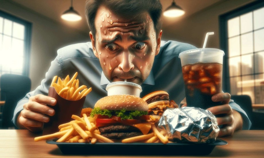 التعرق أثناء تناول الطعام