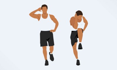 الدراجة الواقفة (Standing Bicycle Crunch)